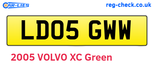 LD05GWW are the vehicle registration plates.