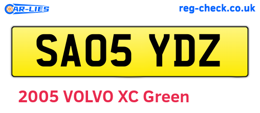 SA05YDZ are the vehicle registration plates.