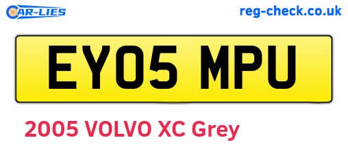 EY05MPU are the vehicle registration plates.