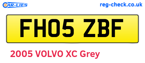 FH05ZBF are the vehicle registration plates.