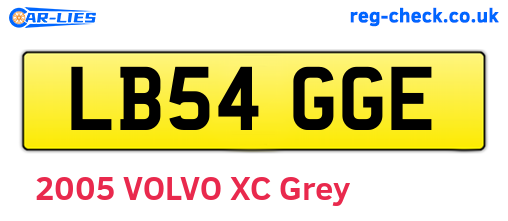 LB54GGE are the vehicle registration plates.