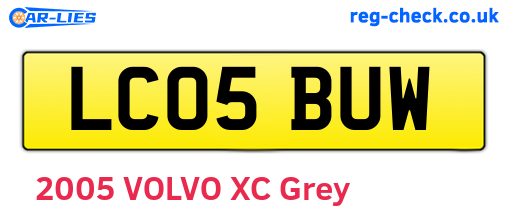 LC05BUW are the vehicle registration plates.