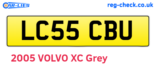 LC55CBU are the vehicle registration plates.