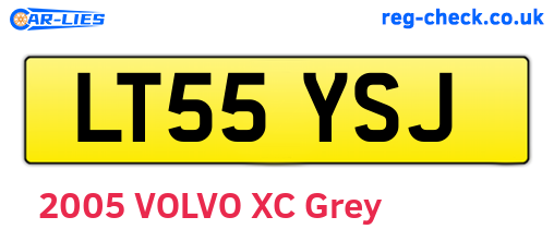 LT55YSJ are the vehicle registration plates.