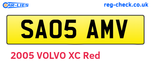 SA05AMV are the vehicle registration plates.