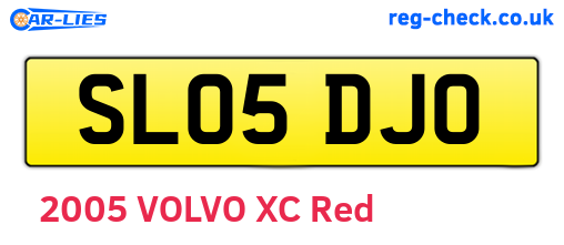 SL05DJO are the vehicle registration plates.