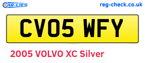 CV05WFY are the vehicle registration plates.