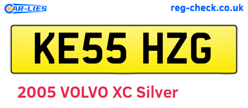 KE55HZG are the vehicle registration plates.