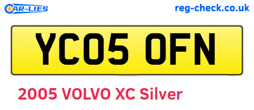 YC05OFN are the vehicle registration plates.