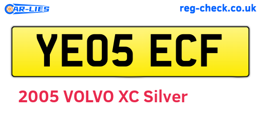 YE05ECF are the vehicle registration plates.