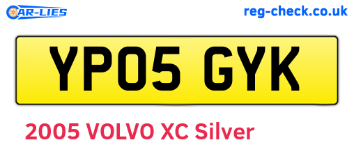 YP05GYK are the vehicle registration plates.