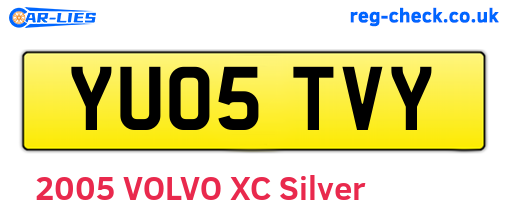 YU05TVY are the vehicle registration plates.