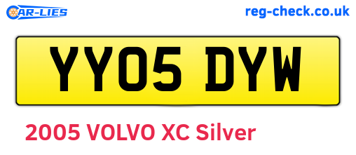 YY05DYW are the vehicle registration plates.