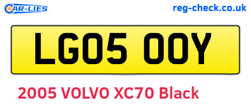 LG05OOY are the vehicle registration plates.