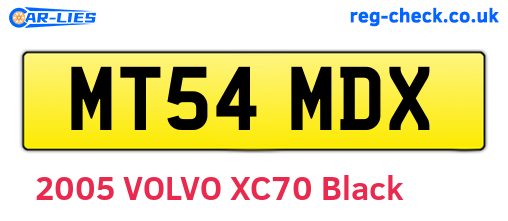MT54MDX are the vehicle registration plates.