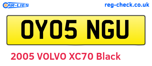OY05NGU are the vehicle registration plates.