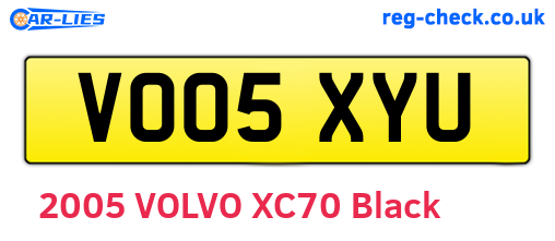 VO05XYU are the vehicle registration plates.
