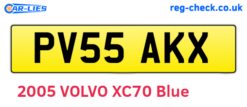 PV55AKX are the vehicle registration plates.
