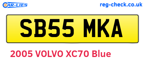 SB55MKA are the vehicle registration plates.