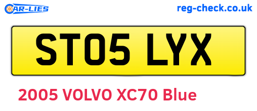 ST05LYX are the vehicle registration plates.