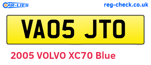 VA05JTO are the vehicle registration plates.