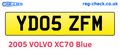 YD05ZFM are the vehicle registration plates.
