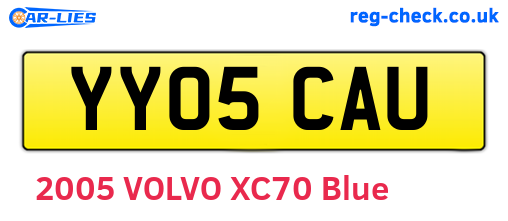 YY05CAU are the vehicle registration plates.