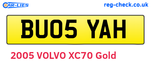 BU05YAH are the vehicle registration plates.