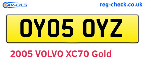 OY05OYZ are the vehicle registration plates.