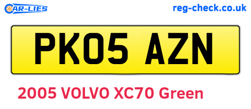 PK05AZN are the vehicle registration plates.