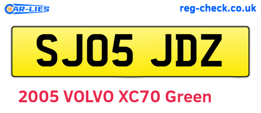 SJ05JDZ are the vehicle registration plates.