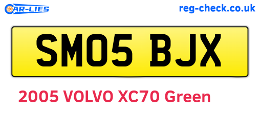 SM05BJX are the vehicle registration plates.