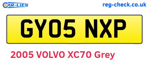 GY05NXP are the vehicle registration plates.
