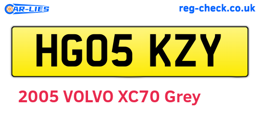 HG05KZY are the vehicle registration plates.