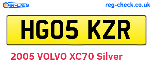HG05KZR are the vehicle registration plates.