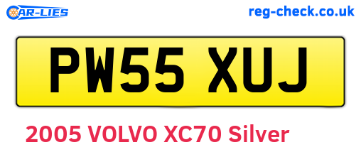 PW55XUJ are the vehicle registration plates.