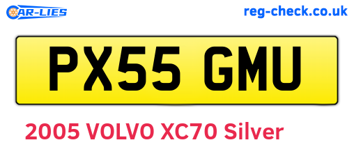 PX55GMU are the vehicle registration plates.