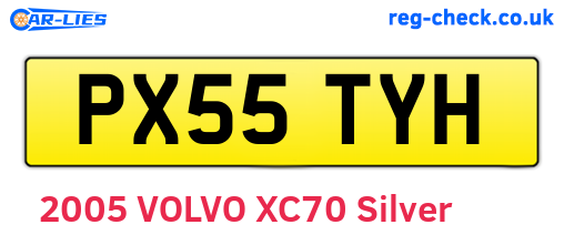 PX55TYH are the vehicle registration plates.