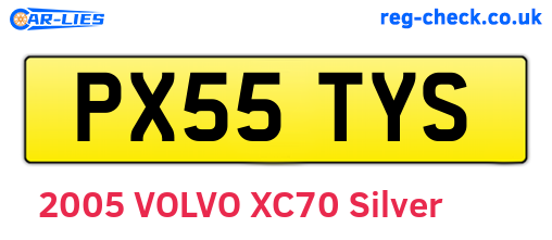 PX55TYS are the vehicle registration plates.