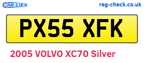 PX55XFK are the vehicle registration plates.