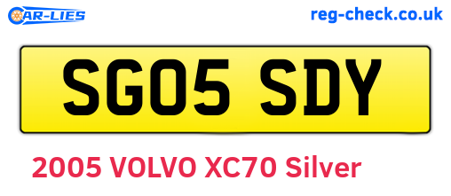 SG05SDY are the vehicle registration plates.