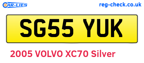 SG55YUK are the vehicle registration plates.