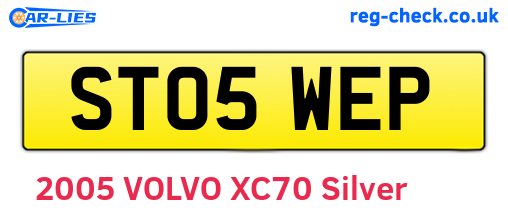 ST05WEP are the vehicle registration plates.