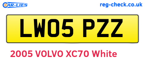 LW05PZZ are the vehicle registration plates.
