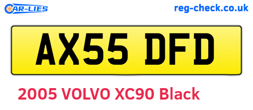 AX55DFD are the vehicle registration plates.