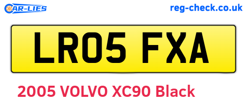 LR05FXA are the vehicle registration plates.