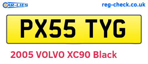 PX55TYG are the vehicle registration plates.