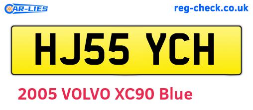 HJ55YCH are the vehicle registration plates.