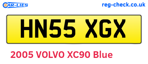 HN55XGX are the vehicle registration plates.