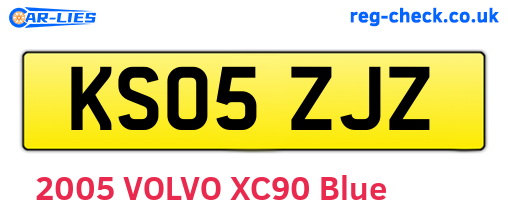 KS05ZJZ are the vehicle registration plates.